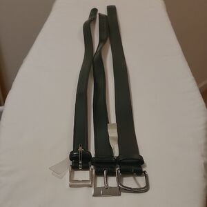 Set of Three Black Leather Belts